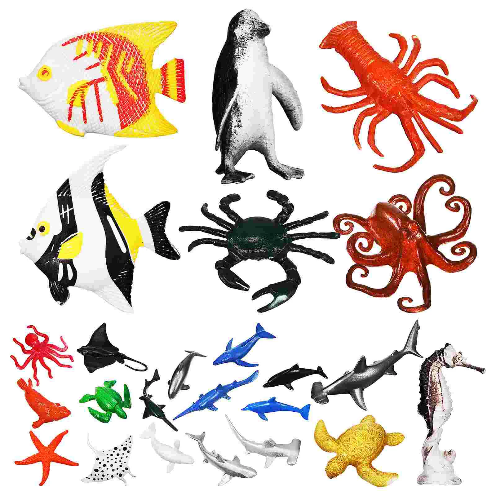 

24 Pcs Mini Animal Figurines Tiny Plastic Animals Ornaments Ocean Figures Fake Fish Toys Goldfish Small Miniature