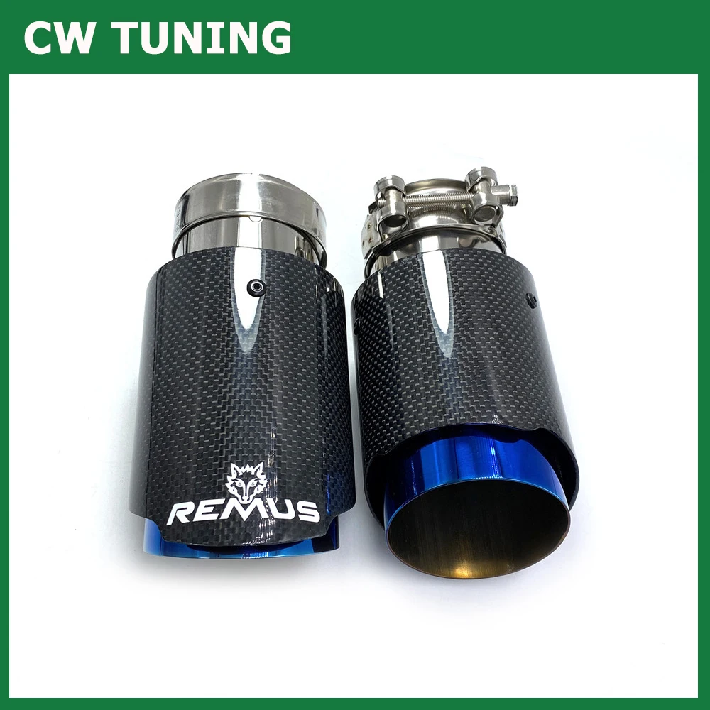 1 шт. один автомобильные выхлопные трубы синий Глянцевая чистый углеродный