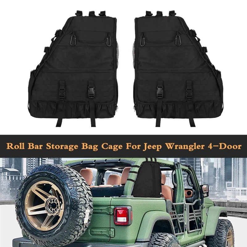 

Для Jeep Wrangler JK 4-Door 2007-2019 JL JKU Roll Bar сумка для хранения клетка сумки для инструментов органайзеры с несколькими карманами сумка для груза