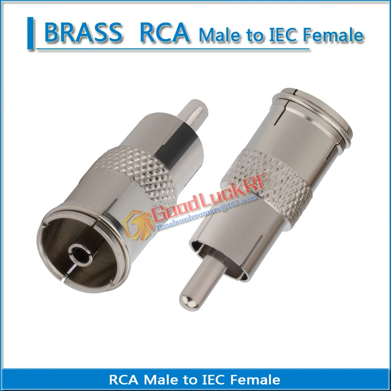 

Lotus RCA Male to IEC Female audio and video connection Brass lotus RF connector extension conversion