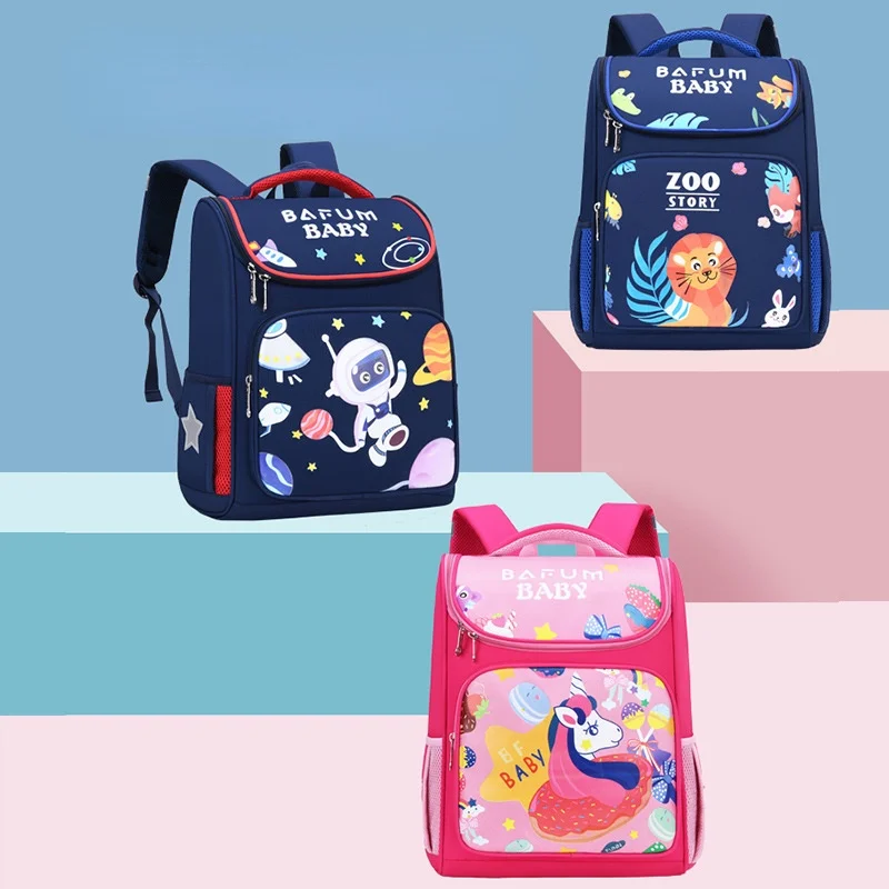 Children Cartoon Astronaut Space Fashion Large Backpacks New Princess Girl Unicorn Boy Lion Cute Kids Schoolbags for Students