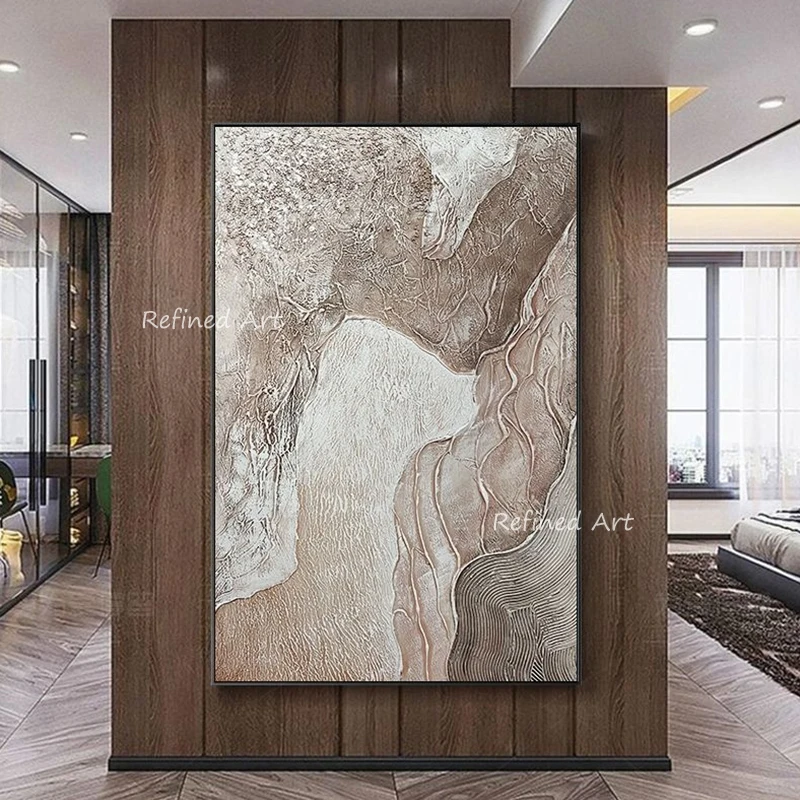 

Hand-painted Oil Painting Modern Abstract Nordic Decor Texture Living Room Home Office Bedroom Wall Art Canvas Decorative Mural