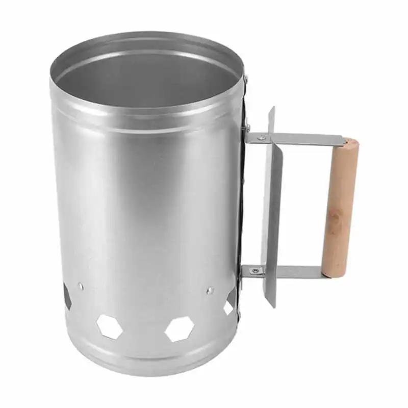 

Дымоход с древесным углем, профессиональный портативный дымовой шкаф из оцинкованного листа, безопасный для кемпинга, барбекю