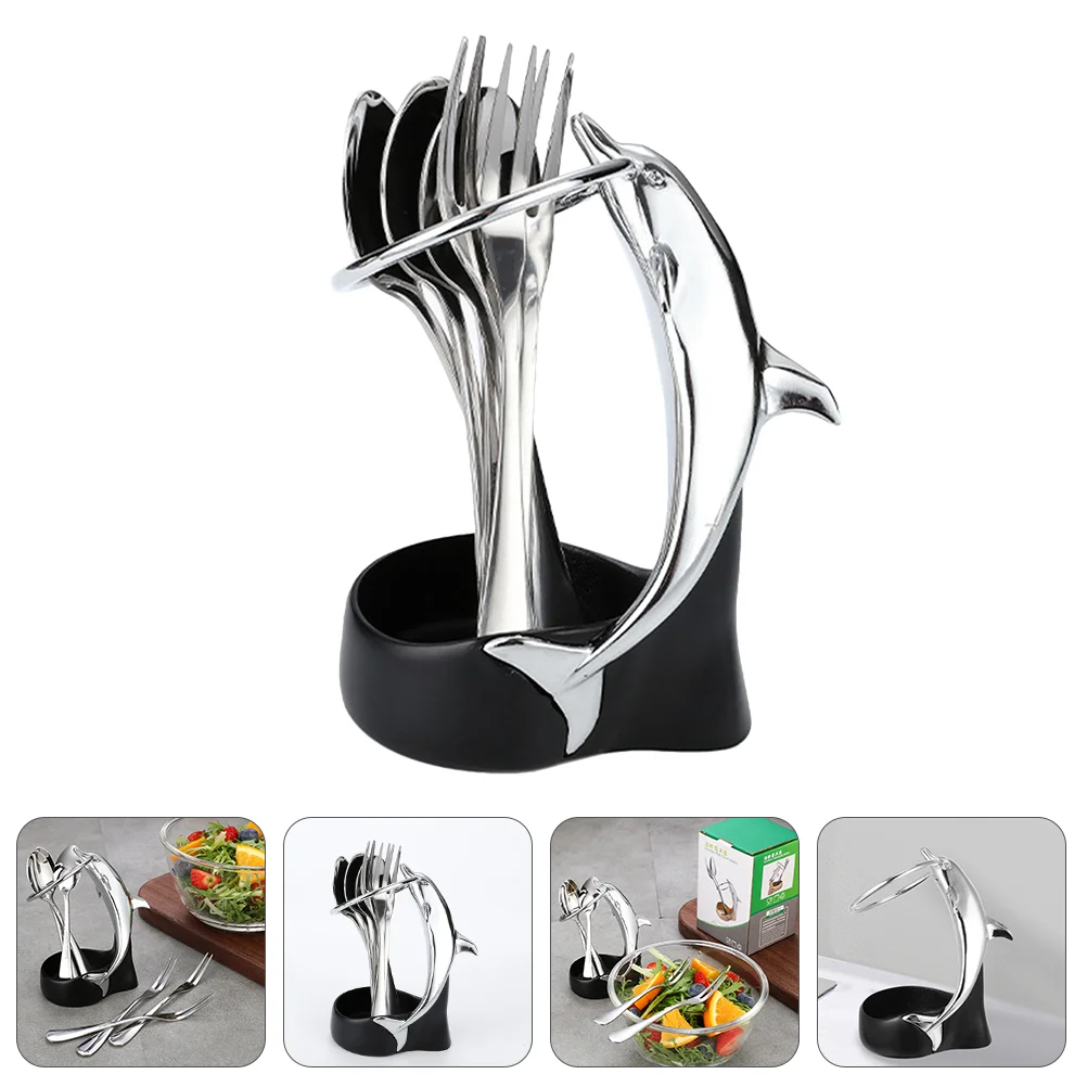 

Fork Holder Dessert Set Forks Spoon Scoop Spoons Cutlery Flatware Stainless Steel Sugar Cream Ice Fruit Mini Cake Sauce