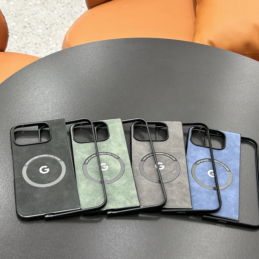 Роскошный магнитный кожаный чехол из овчины для Google Pixel 9 Pro Fold Magsafe защитный