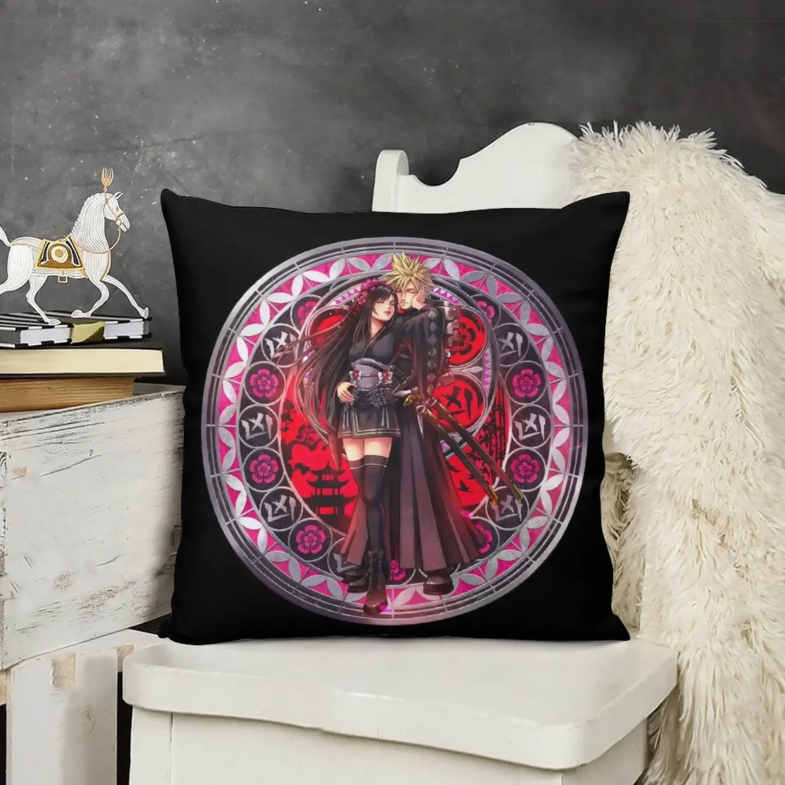 Самурайская облако и экзотическая витражная подушка Тифа рождественские