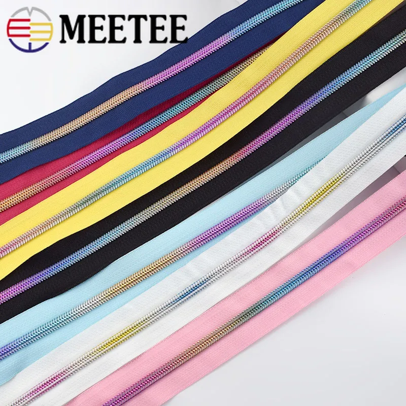 Нейлоновая молния Meetee 4/8 метров 5 # кодовые молнии с открытым концом для