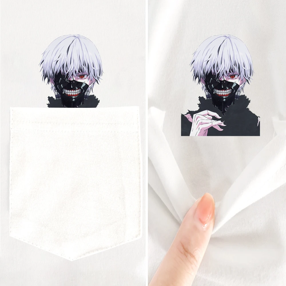 

CLOOCL 100% Cotton T-shirt Anime Cartoon Tokyo Ghoul Tees Casual Style Tee White Pocket Shirt Asian Size XS-7XL Drop Shipping