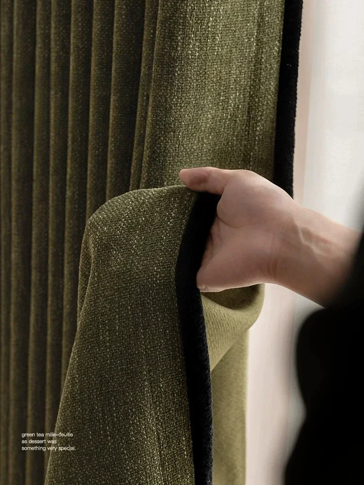 Американские занавески в стиле ретро однотонные зеленые кремовые роскошные