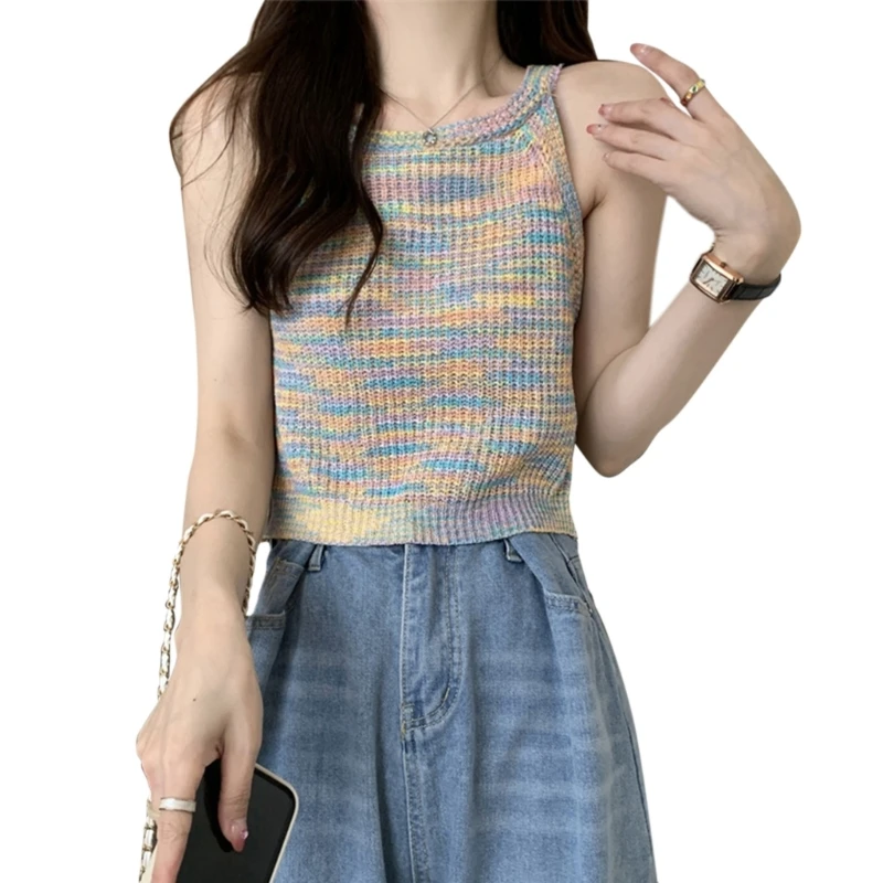

Summer Colorful Top Sleeveless Sweet Style Blouses for Daily Office School 57BD