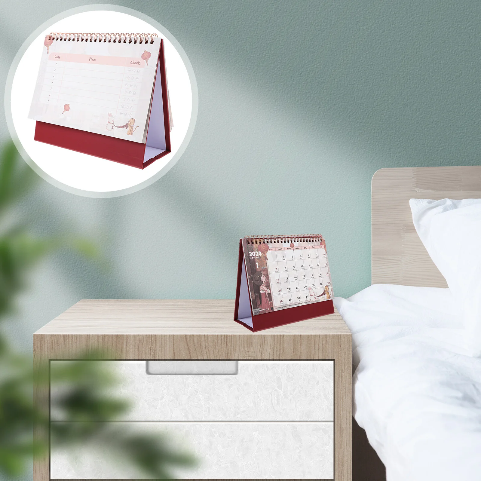

Folding Paper Planner Schedule Calendar Desk Calendars 2024 Desktop Time