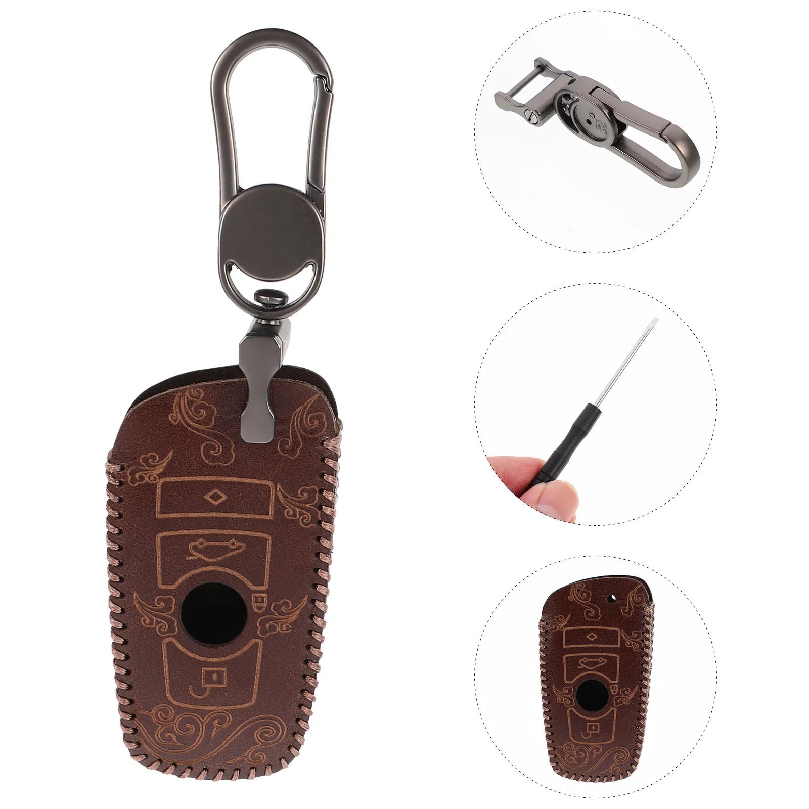 

1 Set Premium Car Key Cover Portable Car Key Protector Car Key Cowhide Bag