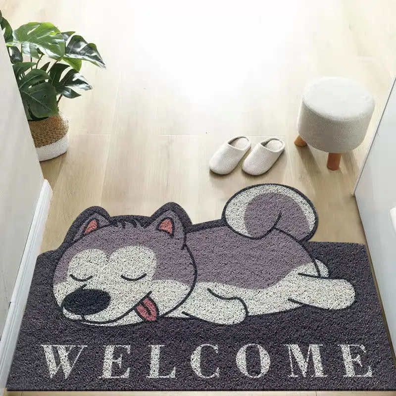 

Non-slip Cartoon Doormat Sand Scraping Dust Door Entrance Doormat Hallway Bath Rug Dust Removal Carpet Wire Loop Footpad Home