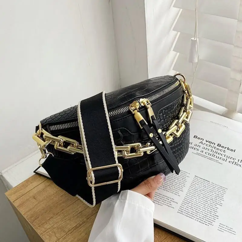 

Women's Waist Pack Fashion 2022 Trend Designer Shoulder Crossbody Bags Luxury Female Handbag Chain Belt Banana Hobo Purse