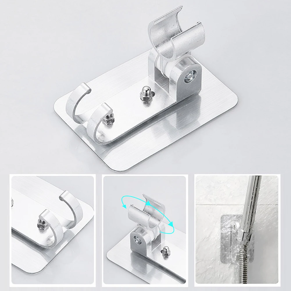 

Aluminum Shower Head Holder Adjustable Shower Stand Bracket Punch Free Self-adhesive Wall Mounted Shower Holder