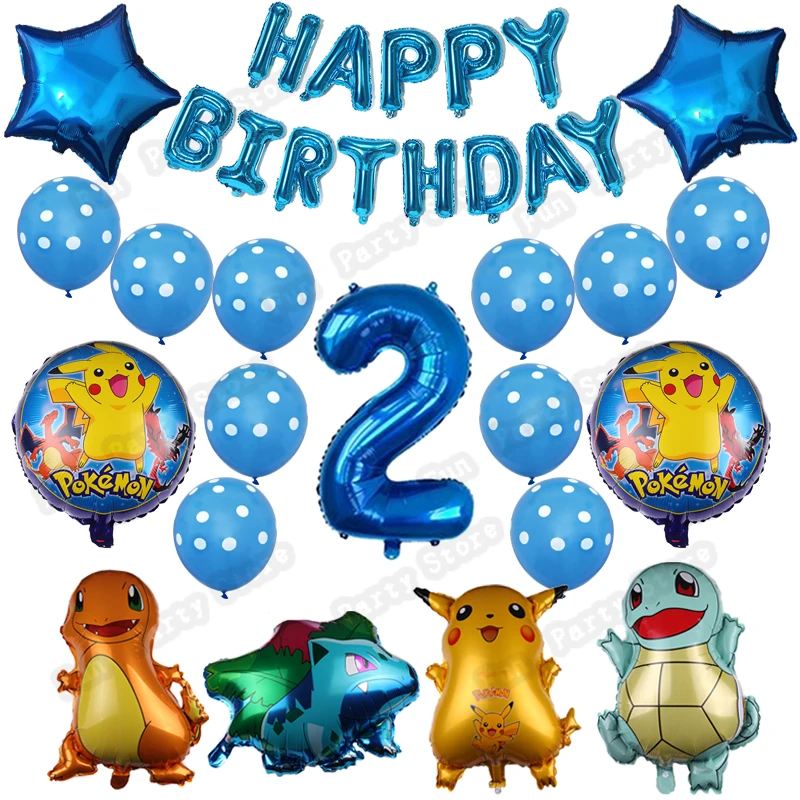 

1Set Pikachu Cartoon Birthday Party Scene Decoration Balloon Set Pokemon Baby Shower Supplies Boy Girl Kid Game Toy Gifts Globos