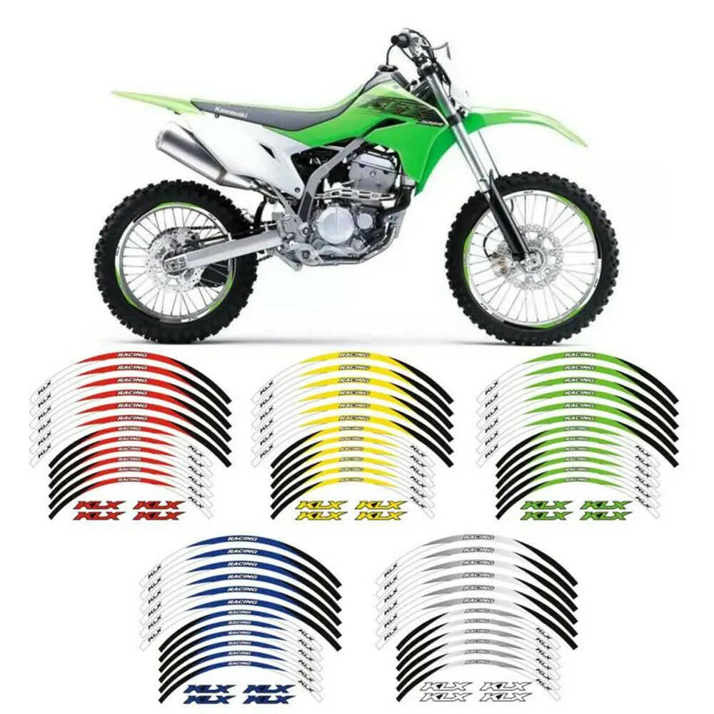 

Для KAWASAKI KLX 400/R 450R 230/R 300/R 21 "18" колесные наклейки полосы