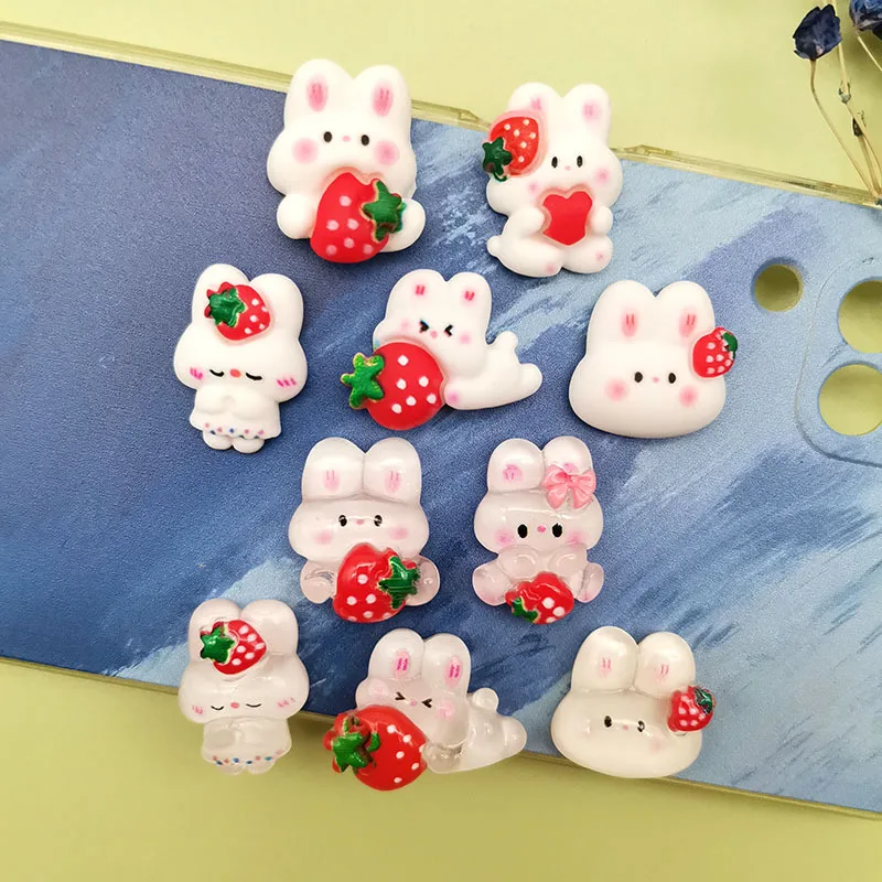 

10pcs Mini Kawaii Cartoon Fruit Cherry Resin Flat Back Cabochons Scrapbook Diy Party Hairpin Accessories Home Decoration Craft