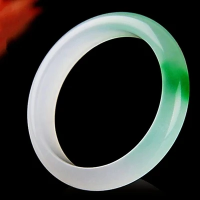 

zheru jewelry natural light green flower Burmese jadeite 54mm-64mm bracelet elegant princess jewelry best gift for mother to gir