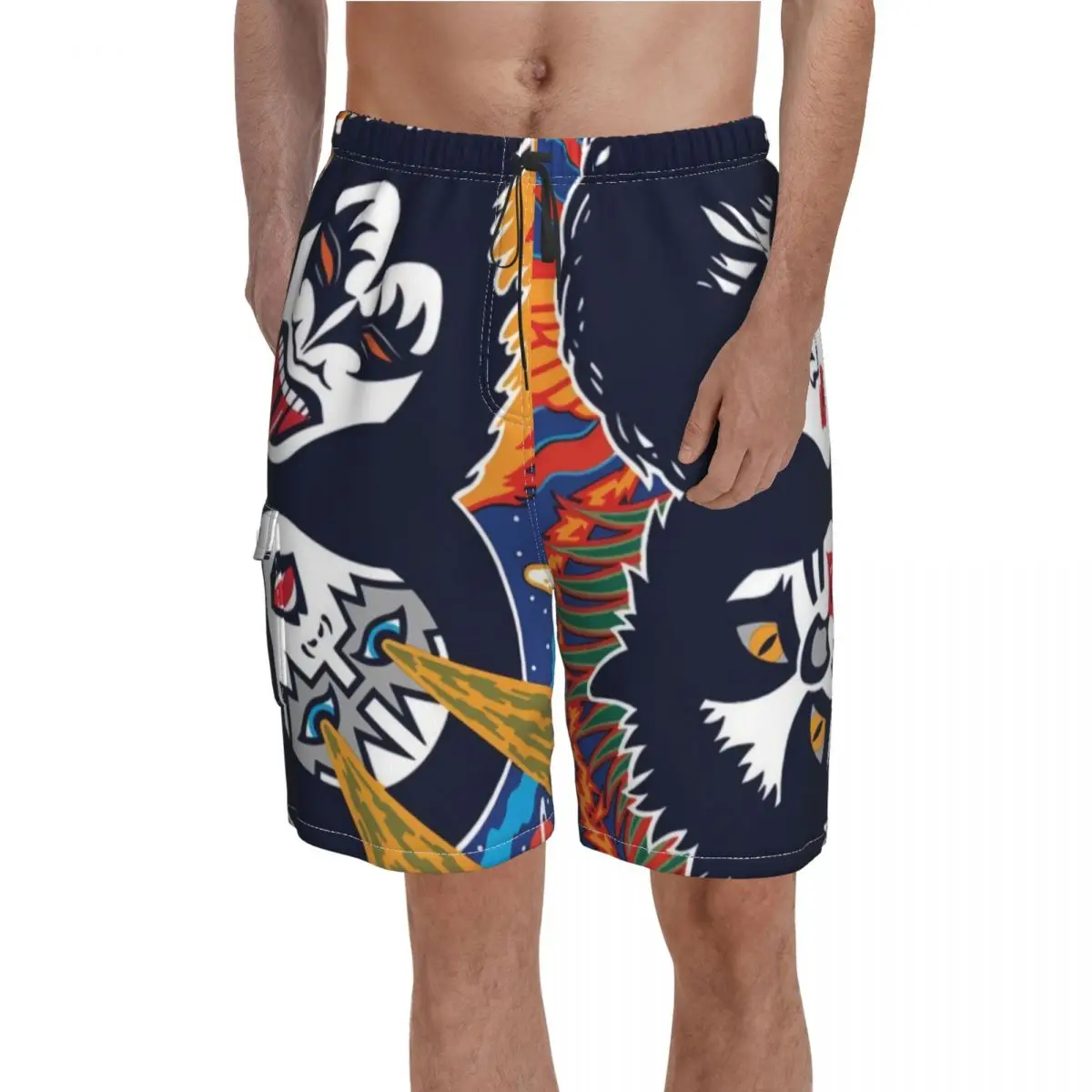 

Kiss Band Board Shorts Kiss Music Men Classic Beach Short Pants High Quality Customs Plus Size Swim Trunks