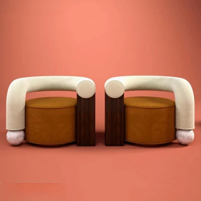 Красный удобный трендовый стул подлокотник губка дизайн красоты для чтения