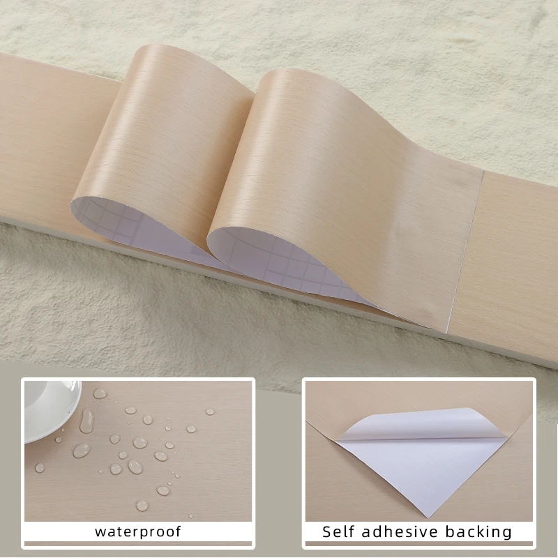 1 рулон бежевых наклеек с текстурой древесины можно разрезать настенные