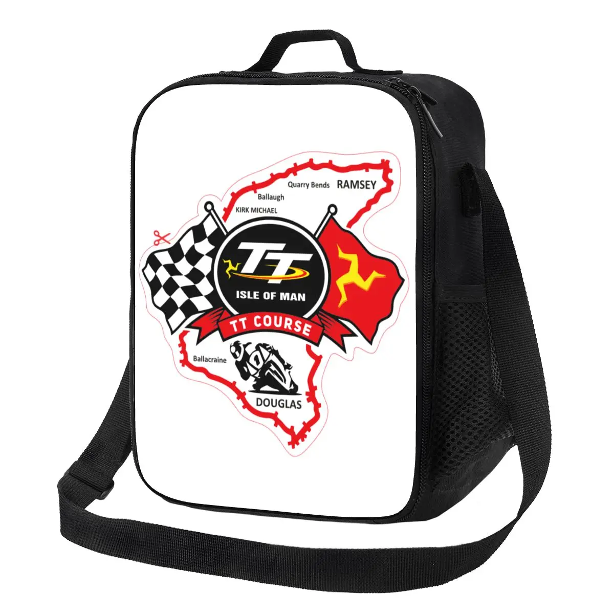 

Теплоизолированная сумка для ланча для женщин с изображением флага острова Мэн, термо-охладитель для занятий спортом на мотоцикле, Ланч-бокс для пляжа, кемпинга, путешествий