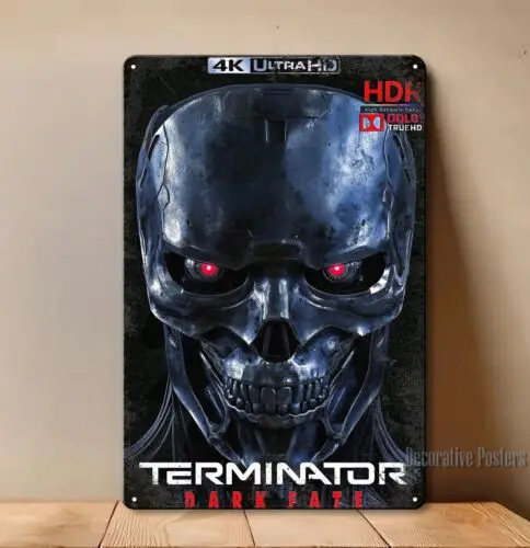 p1 Терминатор Темная Доля Арнольд Шварценеггер Металлический Плакат Фильм