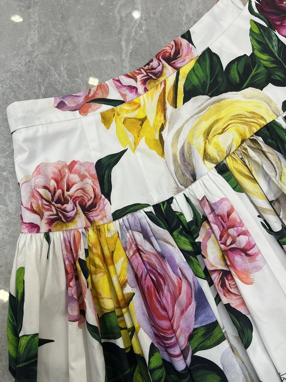 SEQINYY белая юбка из 100% хлопка лето-весна новый модный дизайн женская подиумная