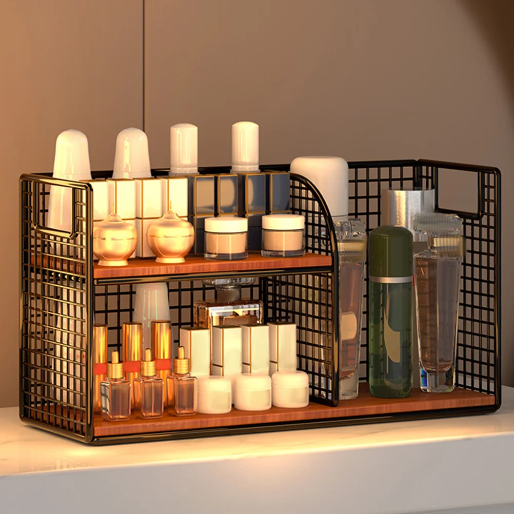 

Bathroom Counter Organizer 2-Tier Shower Corner Shelf Desktop Cosmetics Shelf Toiletry Organizer