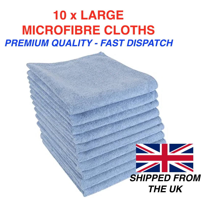 

10x MICROFIBRE LARGE CLOTHS CLEANING SOFT TOWEL DUSTER WASH CAR AUTO DETAILING