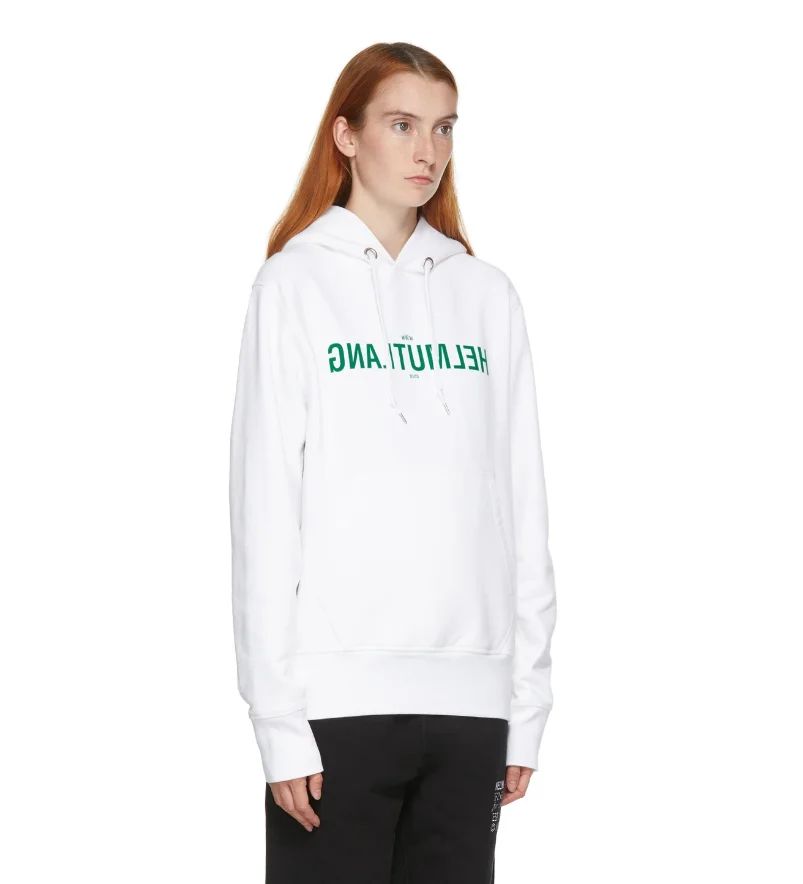 

HELMUT LANG Unisex Hoodies Outerwear Long Sleeved Men's And Women's Loose Print Hoodie Sweatshirts