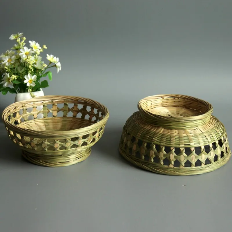 

Bamboo Woven Products Handmade Household Bamboo Baskets Storage Baskets Bamboo Plaques Mantou Baskets Water Fruit Baskets