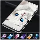 Детский кожаный чехол с карманом для карт для Redmi Note 8T Redmi K30 8 8A, стильный чехол-книжка для телефона, чехол с отпечатком пальца, котом, тигром, волком, мальчиком и девочкой P08F