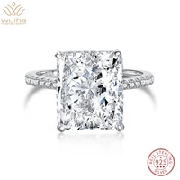 wuiha real 925 sterling silver crushed ice radiant cut 8ct white sapphire synthetic moissanite ring for women gift drop shipping