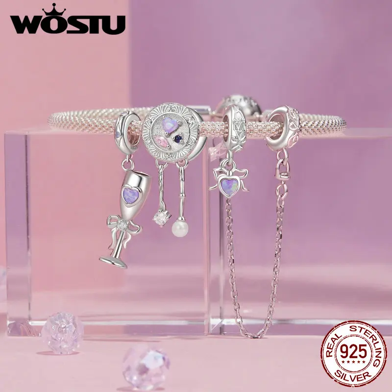 Женский браслет из серебра 925 пробы с кулоном в виде ангела