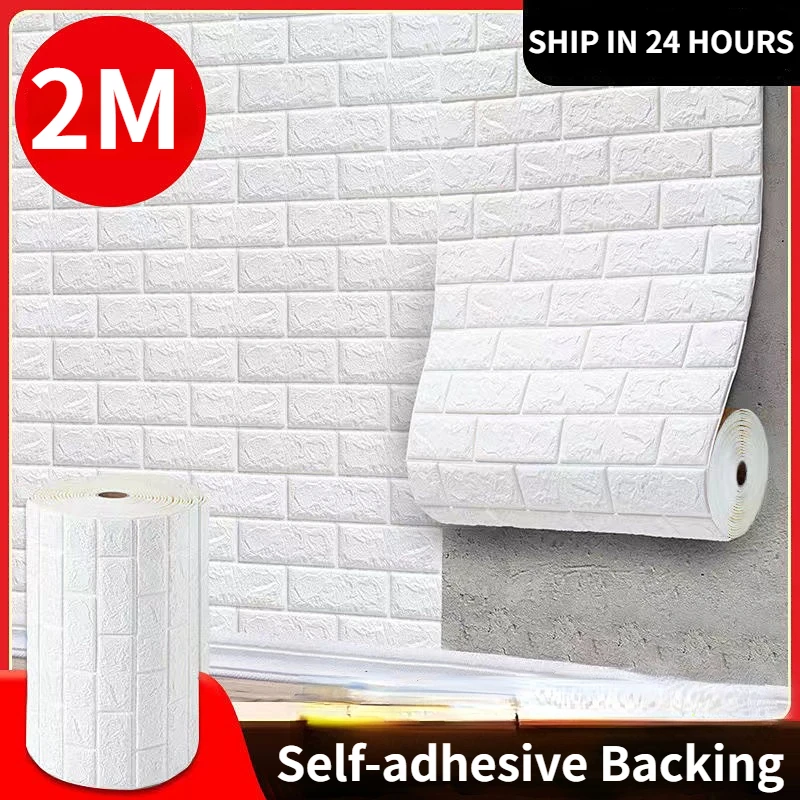 

3D Home Decoration Self-adhesive Waterproof Wallpaper XPEFoam Living Room Kitchen Tile Stickers Children's Room Wall Stickers