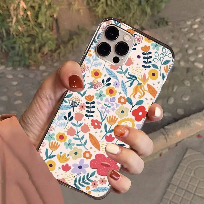 Фото Fable цветочный чехол для телефона Iphone 7 8 Plus X Xr Xs 11 12 13 Se2020 Mini Mobile Iphones 14 Pro Max Case №2