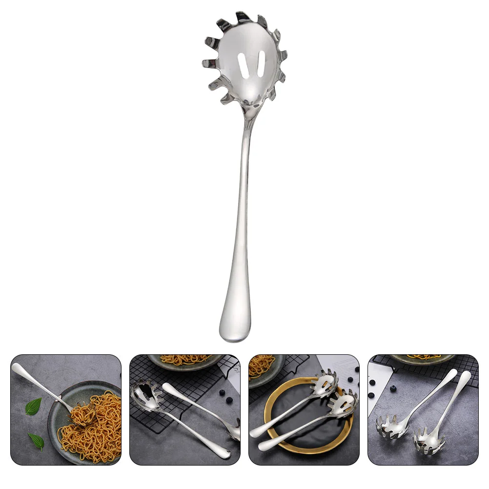

Spoon Pasta Spaghetti Server Fork Noodle Strainer Kitchen Serving Stainless Steel Slotted Cooking Skimmer Ladle Utensil Colander