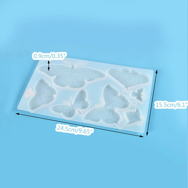 

N1HE UV Epoxy Resin Mould Butterfly Silicone Mold Animal Insect Moth Charms Mold for DIY Windchime Pendant Making Home Wall