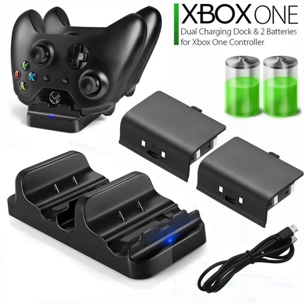 

Universal Dual Charging Dock Controller Charger + 2pcs Rechargeable Batteries for XBOX ONE Rechargeable Battery Stander