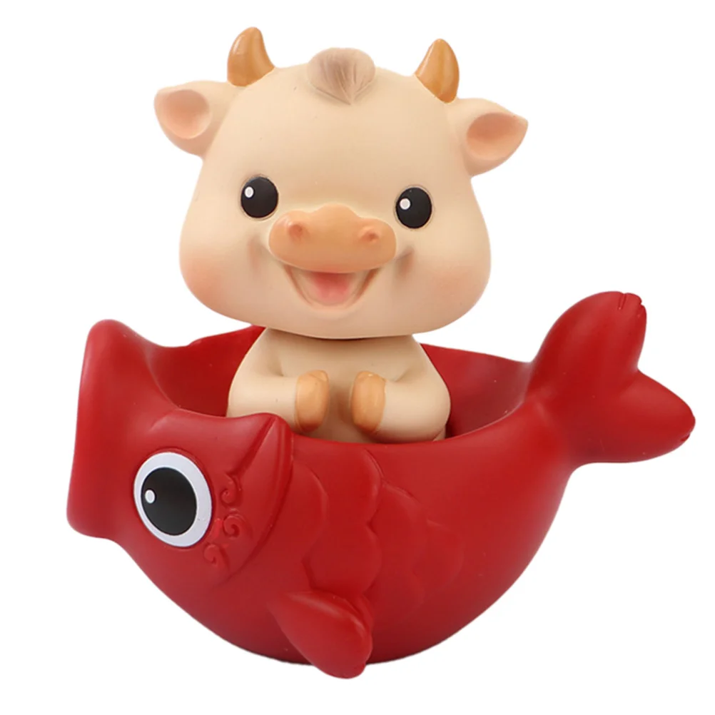 

1pc Cattle Funny Ox Creative Ornament Adornment Figurine for Car Home Desktop
