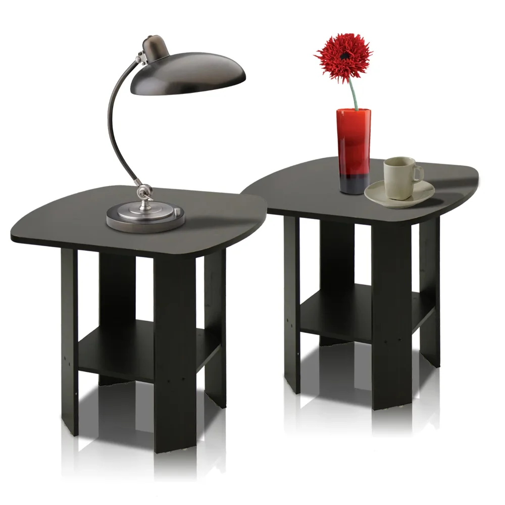 

Simple Design End/Side Table, Espresso, Set of 2