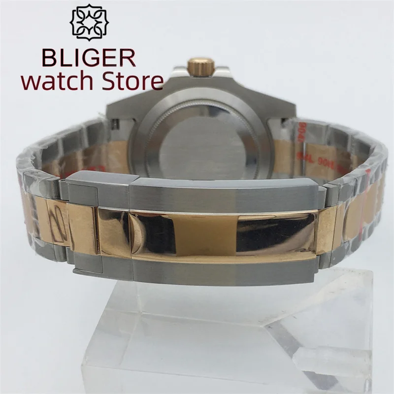 BLIGER 40 мм NH34 GMT Механические автоматические модные часы для мужчин Сапфировое