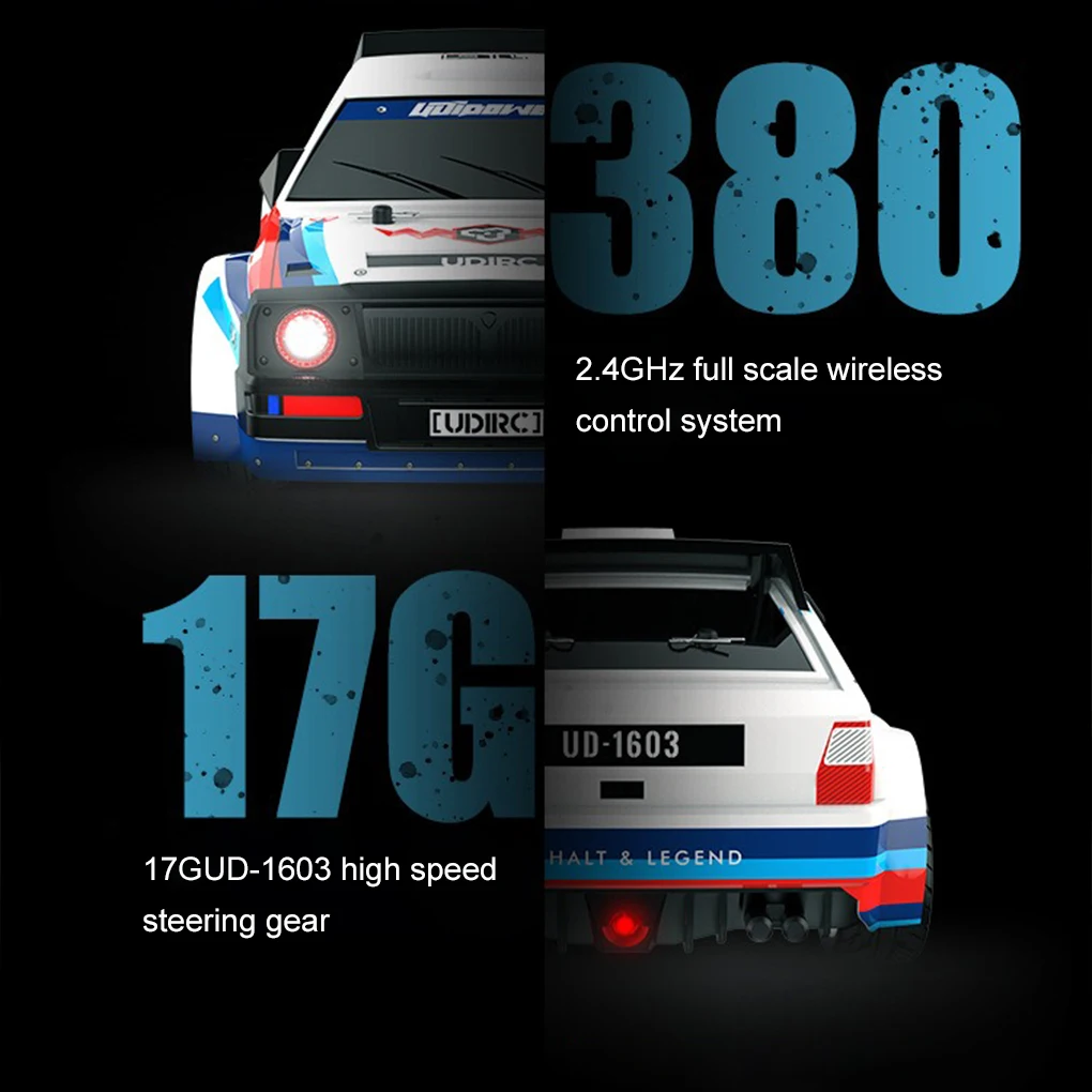 1/16 UDIRC UD 1603 Радиоуправляемый автомобиль 2 4G 50 км/ч Высокоскоростной матовый 4WD Drift