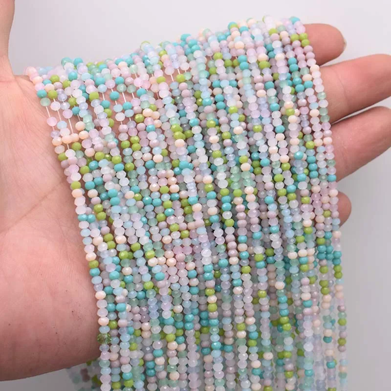 

New Mixed-color 2mm Faceted Loose Spacer Beads Seed Crystal Glass Beads for Jewelry Making DIY
