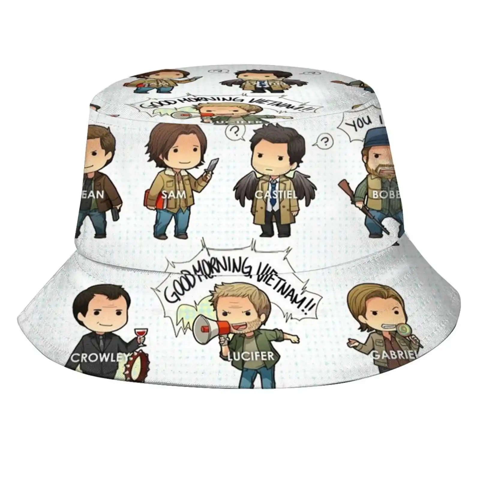 

Supernatural Bucket Hat Beach Tourism Hats Breathable Sun Cap Supernatural Spn Jared Padalecki Jensen Ackles Sam Winchester