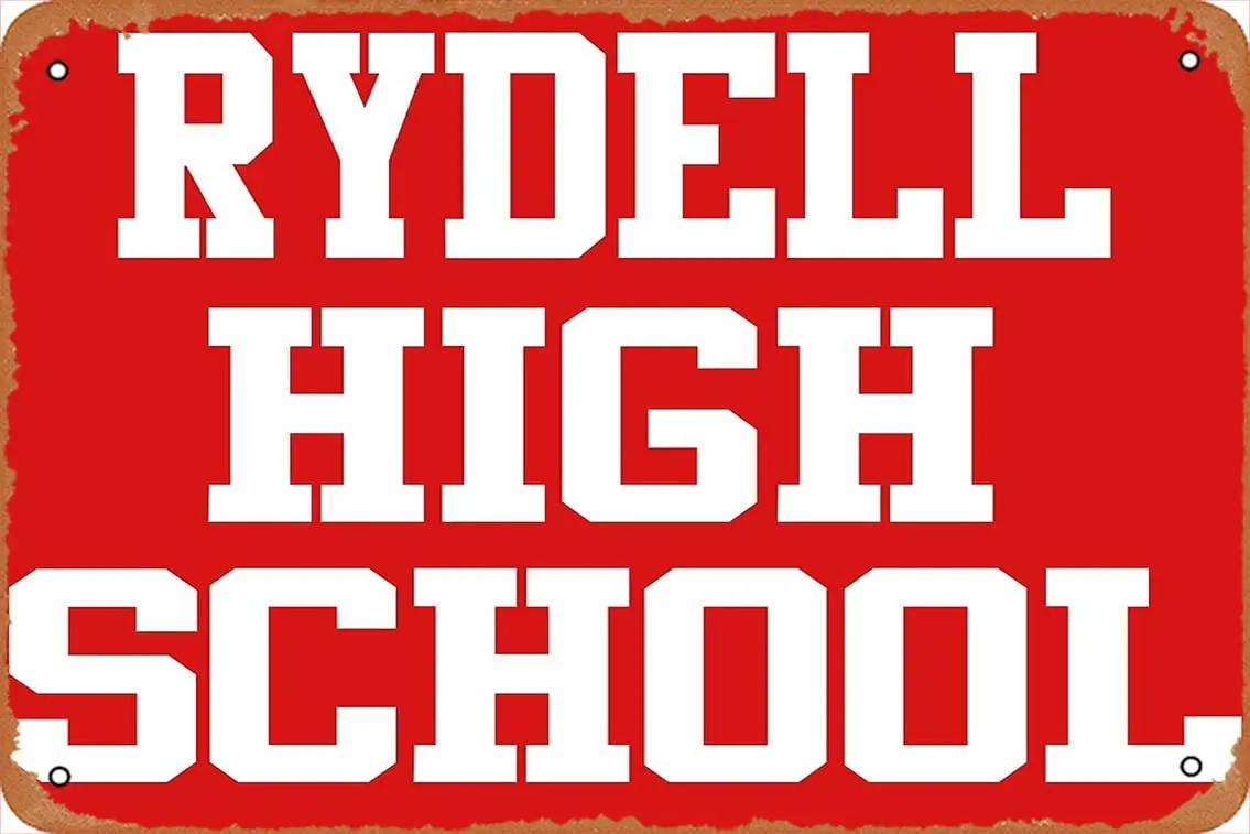 Винтажный постер Yzixulet Grease - Rydell для старшей школы 8x12 дюймов металлический