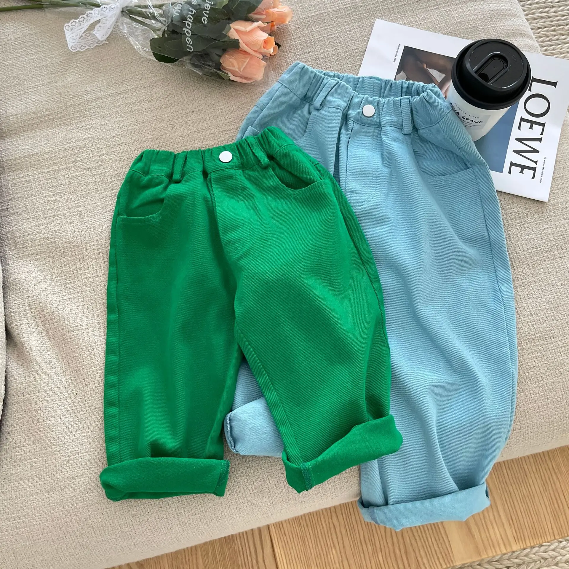 

Children's Pants Jeans Boys Summer Jeans Toddler Girl Denim Trousers Korean Kids Fashion 2022 Clothes Baby Casual Wide Leg Pants