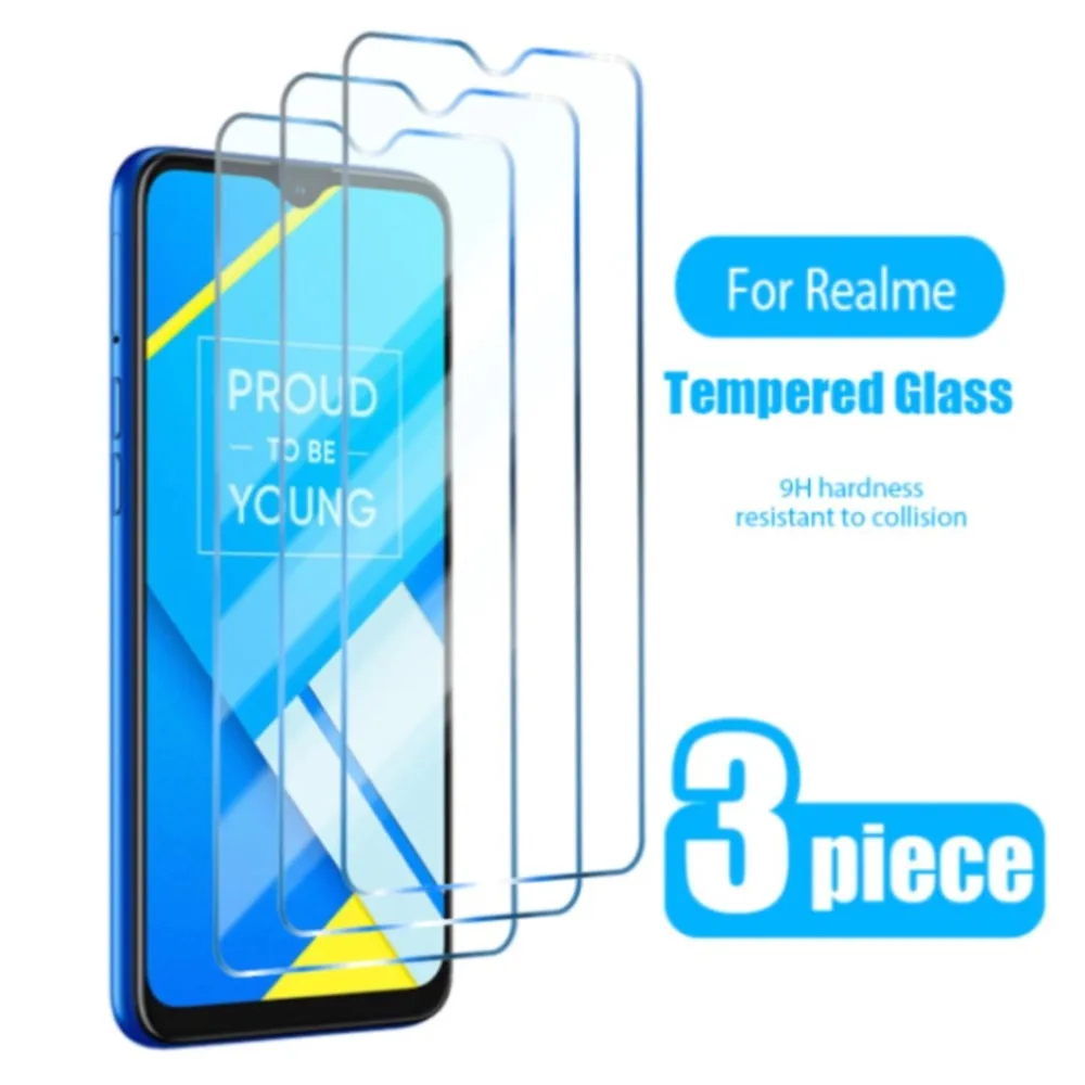 

3 шт., закаленное стекло для Realme 9 8 7 C11 C21 8i X2 Pro plus
